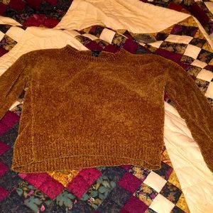 Mustard colored cropped sweater